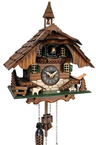 CLOCKVILLA HETTICH UHREN Schwarzwälder Kuckucksuhr Quarzwerk Glockenturm Schwarzwaldhaus Schindeldach