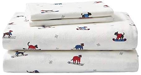 Eddie Bauer - King Sheet Set, Warm Breathable Cotton Flannel Bedding with Deep Pockets, Brushed for Extra Softness, Cozy Home Decor, Oeko-Tex Certified (Ski Patrol, King)