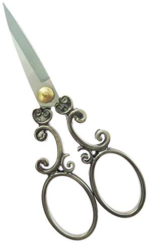Sharplace Vintage Schere Nähschere Stickschere Bastelschere für Rechtshänger und Linkshänder, Silbriges Grau