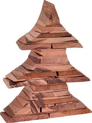 matrasa Tannenbaum Figur aus Holz Stücken - Holzbaum Dekobaum Weihnachtsdekoration Deko Weihnachten 25 cm