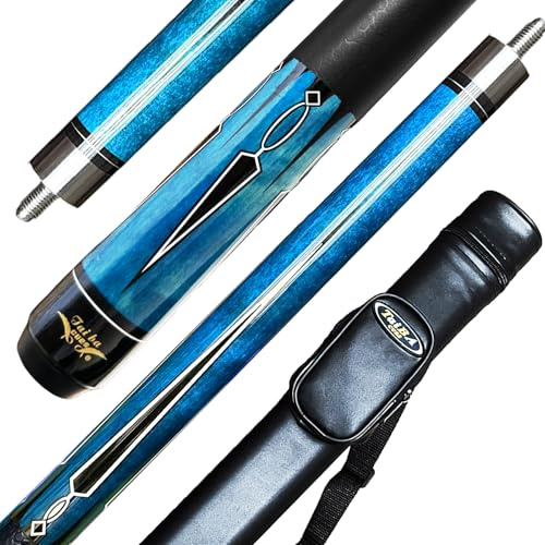 Tai ba cues Pool-Queue mit Etui, 13 mm Spitze, 147,3 cm, Hartholz, kanadischer Ahorn, professioneller Billardstock, 19,20,21 g (wählbar), Blau, Rot, Grün