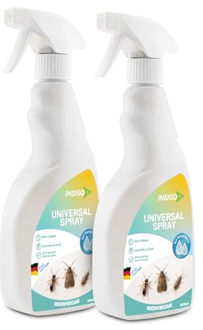 NEU Biozidfreie Insekten Abwehr 2x500ml – Spray für Insekten & Ungeziefer Bekämpfung - Sofortwirkung – Insektenspray & Mittel für Ungeziefer – Fleckenfrei – Insektenabwehr INSIGO