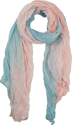 fashionchimp Damenschal mit modischen Farbmuster-Design in Crash-Optik, Multi-Color, feine Stoffqualität, Allseason Schal (Rosa-Bleu)