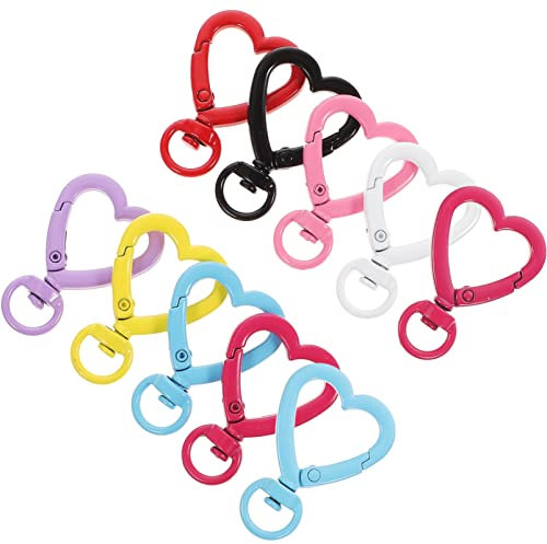 GALPADA 10stücke Herzformige Schlüsselanhänger-verschlüsse Zum Selbermachen Schlüsselring-clips Für Schlüsselanhänger Taschen Valentinstagsdekoration in Gemischten Farben
