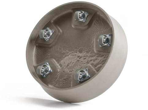 ECOPOTS Soucoupe enroulable pour pot de fleurs Amsterdam marron/gris, diamètre intérieur 47 cm/extérieur 51 cm, grand - Soucoupe avec roulettes pour pot de plantes, support pour intérieur et extérieur