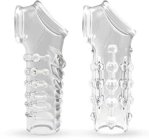 2er Penishülle,Penis Sleeve Penismanschetten,Penis Hülle mit Hodenringe für den Mann,Penisring Dehnbar Silikon,Cockring Penis Ring,Sex Spielzeug für die Männer,Potenzsteigerung (Transparent)