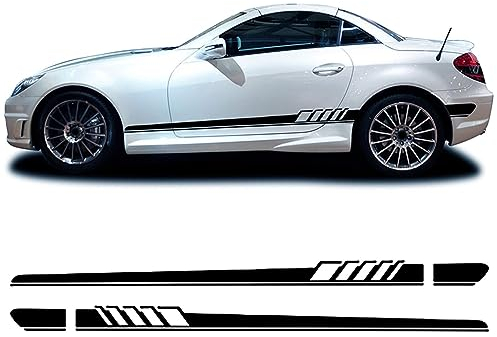 Auto Seitenstreifen Seitenaufkleber Aufkleber Grafiken,für Mercedes Benz SLK Class R170 R171 R172 SLK55 AMG SLK200 250,Autotür Seitenschweller Aufkleber Body Decor Styling Decals,A-Black