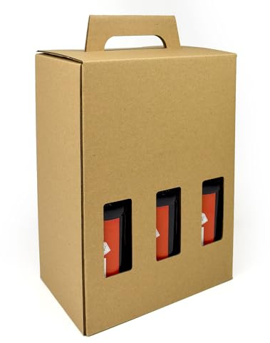 Evergreen Goods 330ml Beer Bottle Carrier Box | Holds 6 Bottles or Cans - 3 Display Windows | Durable Cardboard Holder for Beer Ale Cider | Ideal for Home Brew, Gifts, Parties and Occasions (5 Box)