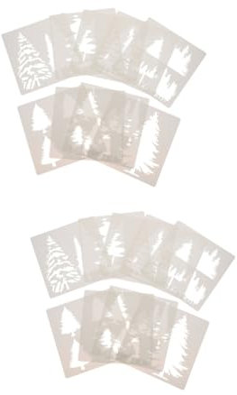 VILLCASE 18stücke Neuer Titel Teiliges Weihnachtsbaum Schablonen Kunststoff Wiederverwendbare Malvorlagen Für Weihnachtsdekoration Scrapbooking Und Bastelprojekte