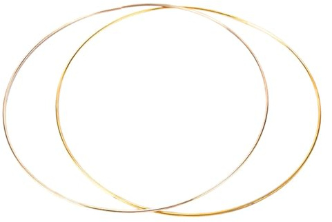 perfk Confezione da 2 grandi anelli a cerchio dorati in macramè con ghirlande floreali in metallo per realizzare decorazioni per ghirlande nuziali e, 4 mm x 40 cm