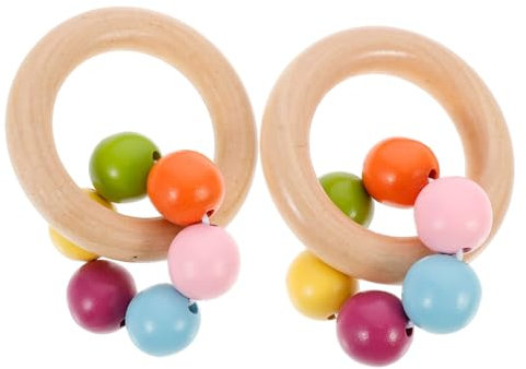 UPKOCH 2stücke Ringrassel Shaker Für Früherziehung Und Fördern Motorik Trainieren Hand-augen-koordination Entwickeln Shaker