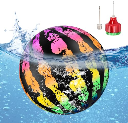 mizikuu Palla da spiaggia con anguria, 22 cm, gonfiabile, anguria, in PVC, per attività estive all'aperto, giochi d'acqua