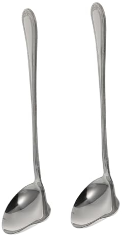 FUNOMOCYA 2pcs Duckbill Spoons Stainless Steel Oil Spoons Kitchen Gadgets for Home Use Useful Tableware for Stirring and Serving Soups