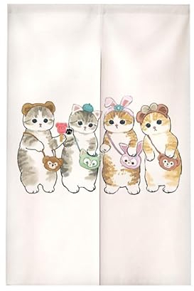tür Vorhang 2x42.5x150cm Niedliche Katze Room Divider,Japanese Style Door Curtain Restaurant Entrance Hanging,Half Curtain Decorative Curtains,Küche Shop Tür Halber Vorhang