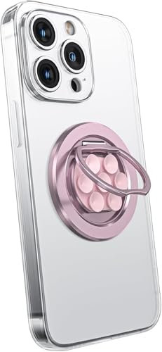 KEEPRO Anneau Telephone Portable pour MagSafe Réglable à 360°, Ventouse Telephone Portable Support Téléphone pour Vidéos TikTok et Selfies, Compatible avec Séries iPhone 16/15/14/13/12 (Rose)