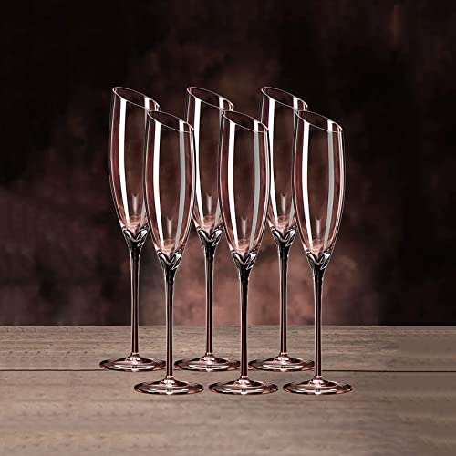Bicchieri Champagne Set di 6 bicchieri da champagne inclinati, bicchiere da spumante di lusso leggero, flute da champagne in cristallo for la casa, for bar di casa, occasioni speciali Bicchiere di Cha