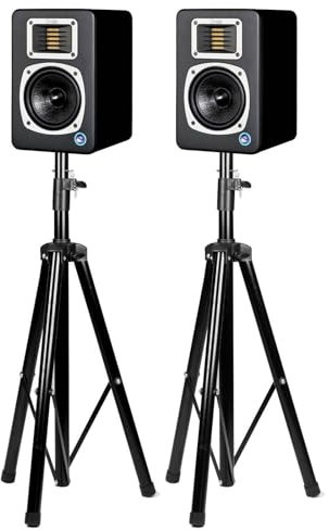 Trintion Lautsprecher StäNder - Höhenverstellbarer Ständer LautsprecherstäNder mit stabilem Rundsockel Speaker Stands für Studiomonitor Ständer(Schwarz)