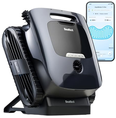 Beatbot AquaSense 2 Ultra Robot Limpiafondos, Mapeo y Detección de Residuos con IA, Limpiafondos Piscina 5 en 1 para Limpieza Completa, Limpieza multinivel de inalámbrico, Cordless Robotic Piscina