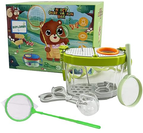 Becherlupen Für Kinder Explorer-Set - 7-teiliges Insektenfänger-Kit Mit Beobachtung Box und Netzbeutel, Tragbar, Geeignet Ab Sechs Jahren