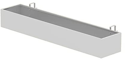 Jardinière de fenêtre blanche avec rail suspendu balcon métallique 100 x 20 x 13 cm, idéal pour balustrade de balcon et balustrade jardinière