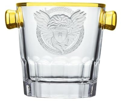 lskdnrufh Seau à Glace en Verre Cristal avec poignées, Seau à vin Transparent, bac à Boissons Rond, Refroidisseur de Bouteille de bière, Grand bac à Champagne for fête, Bar, Maison