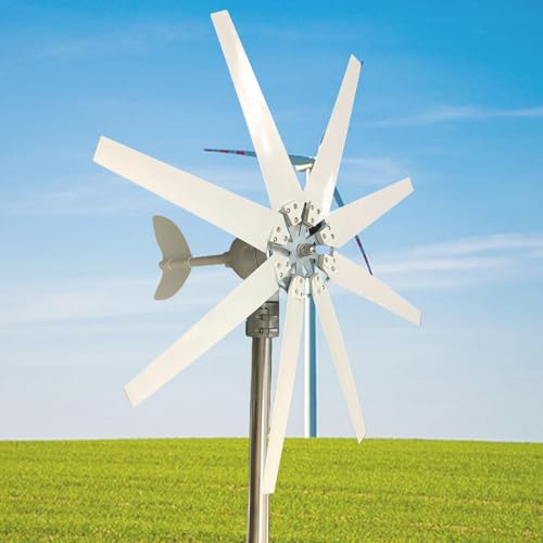 Turbina Eolica Orizzontale, Kit Generatore Turbina Ca, Kit Generatore Turbina Eolica, 8 Pale, Generatore Turbina Eolica, Generatore Turbina Eolica Marina, Adatto per Uso Domestico in Mare.,12000W-24V