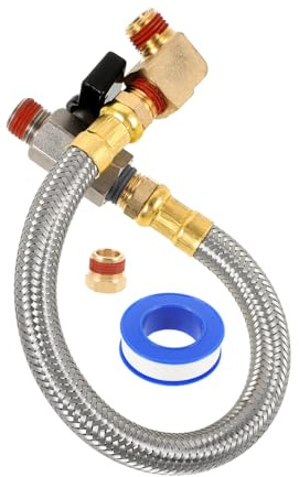Operitacx 1/4 Npt Brass Quick Connect Ball Valve Assembly Set Air Compressor Drain Valve Kit Extended Tank Drain Assembly Fitting for Air Compressor Accessories