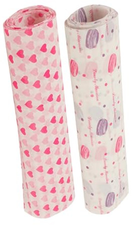 FUNOMOCYA 200 Piezas Papel Encerado para Alimentos Papel para Hornear Resistente la Grasa Hojas Decorativas con Diseño de Macaron y para Envolver Sándwiches Pasteles y Forrar Cestas Picnics