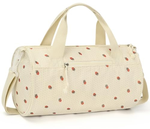 MIAOJIE Dance Bag for Girls, Dance Duffel Bags Gym Ballet Bag Sports Overnight Weekender Travel Duffel Bags Gift for Dancers Teen Girls Women -14IN Strawberry