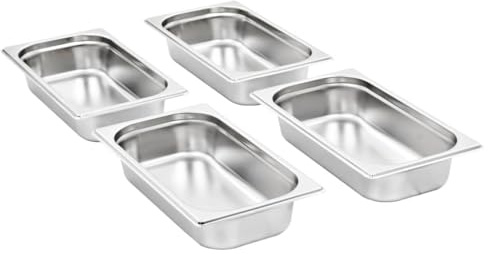 Generico Contenitori Gastronorm 8 pz GN 1/3 65 mm in Acciaio Inox,Argento,3.68kg,50894