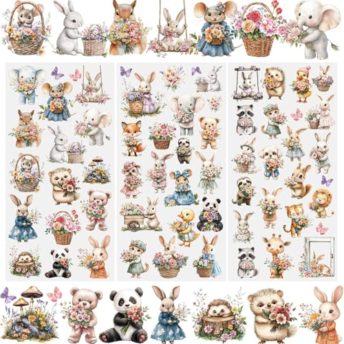 WANDIC 3 Fogli di Adesivi trasferibili per mobili, Adesivi Decorativi Fai da Te per Album di Ritagli, finestre di casa, 15 x 30 cm