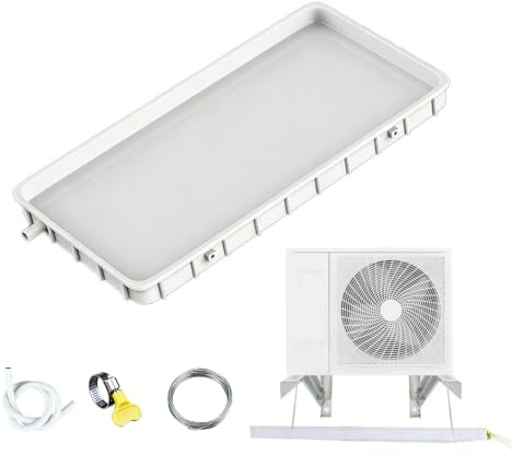 YFAURNDE Soporte Garrafa Aire Acondicionado, Bandeja Condensados, Incluye Una Manguera de Drenaje; Apto para Unidades Exteriores de Aire Acondicionado Tipo Ventana.(2m,81.5 * 33cm/32 * 13in)