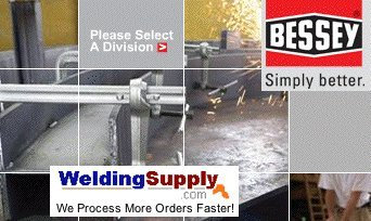 Bessey Clamp, welding, F-style, replaceable swivel pad, 8 In. x 4.75 In., 1320 lb (1200-S8)