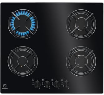 Electrolux EGT6242NVK Integrado Encimera de gas Negro hobs - Placa (Integrado, Encimera de gas, Negro, Giratorio, Parte superior delantera, 1,1 m)