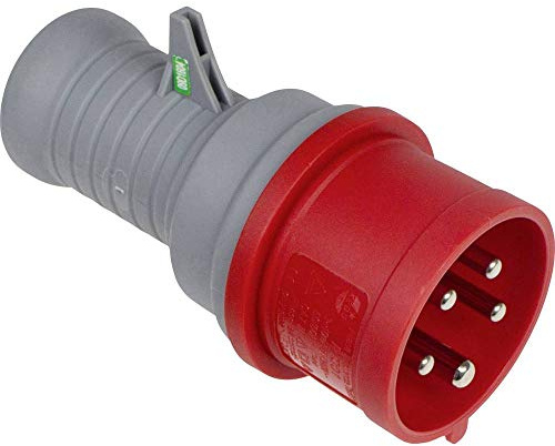 as - Schwabe Drehstrom-Prüfstecker - 400 V, 16 A, 5-polig, 6 h - Drehstromsteckdosenprüfer - Starkstrom Prüfer - Diagnosestecker - IP44, rot, 61477