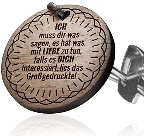 schenkYOU Premium Schlüsselanhänger aus Echtholz vorgraviert - personalisierte Geschenkidee für Muttertag - Gravur „Ich muss dir was sagen„