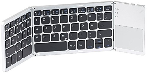 GeneralKeys Falttastatur Bluetooth: Faltbare Tastatur mit Bluetooth, Touchpad für Android, iOS und Windows (Tablet Tastatur mit Touchpad, klappbar, BT)