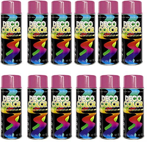 12er Sparpack (1 Karton) Lackspray glänzend 400ml pink glanz RAL 4003