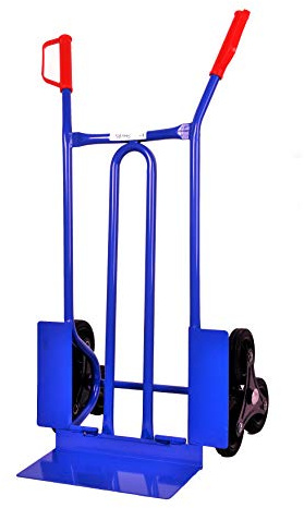 Sackkarre für Treppen 250 kg 108x53x55cm blau SZAGATO | Treppensteiger Transportkarre klappbar Treppensackkarre aus Stahl