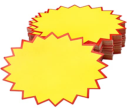 hocadon 120 Stück Preisschilder, Fluoreszierende Zeichen Platzen Papier, Starburst Zeichen Price Stickers für Supermärkten, Geschäft, Ladengeschäft Party Favors(3,2 x 4,3 Zoll)