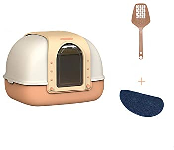 Bac à Litière Boîte à litière légère et entièrement clôturée, grandes toilettes de chat, déodorants et bassins de chat anti-éclaboussures avec pellets de chat et tampon de pied Bacs à Litière