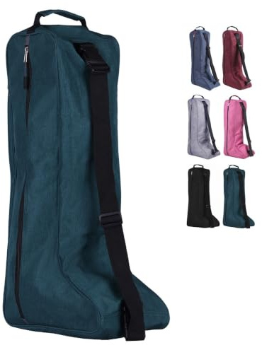netproshop Stiefeltasche für Reitstiefel ca. 32 x 17 x 62 cm mit Handgriff und Schultergurt, Farbe:Dunkelgruen