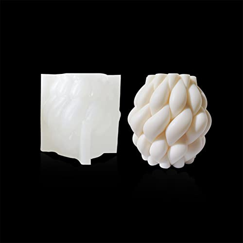 TROYSINC Kerzen Silikonform Kerzenformen Zum Gießen 3D große Rotierende Regentropfen-Kerzenform,Geometrische Ball Silikonform für Heimdekorationen, Bastel Ornamente, DIY Duftkerze (9,5 x 9,5 cm)