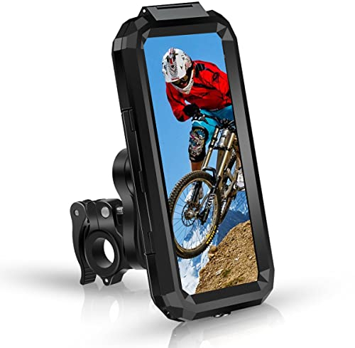 REETEE Handyhalterung Fahrrad Wasserdicht Universal Motorrad Handyhalterung (Schnelle Demontage) Scooter Smartphone Handyhalter 360° Drehbarer Lenker Handy Halterung für 5,5-6,8 Zoll Smartphone(L