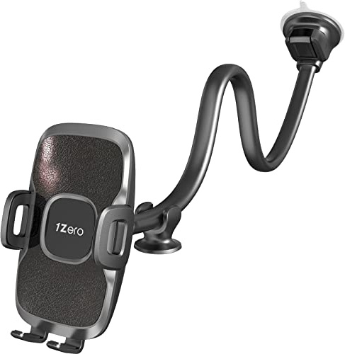 1Zero Solid Car Truck Phone Mount Holder Black with 14 Gooseneck Long Arm