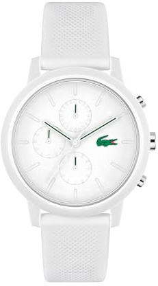 Lacoste Reloj Cronógrafo de Cuarzo para Hombre Colección LACOSTE.12.12 Chrono con Correa de Silicona Blanca - 2011246