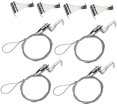 DOITOOL 4 Sets Adjustable Picture Hanging Wire with Hooks for Frames Mirrors Hanging Cord for Picture Frames DIY Supplies Home and Gallery Use