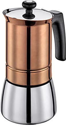 TOSCA - Cafetera expreso (6 tazas, cafetera moca, inducción, cobre) cilio