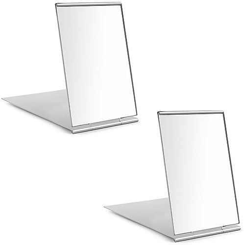 Redamancy 2pcs Taschenspiegel, 8,5x5cm Reisespiegel, Klappbar Spiegel Klein, Ultradünn Kleiner Spiegel, Taschenspiegel Klein, Geeignet für Reisen, Schule, Büro Camping und Make-Up