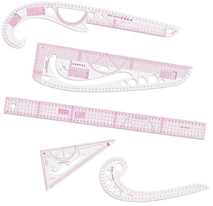 rockible Juego de Regla Curva Francesa, Herramientas de Costura, Diseño de Moda, Herramienta de Sastre, Reglas Curvas para Vestido, Regla de Medida para Sastre, 5 uds., Individual